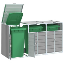 Berkfield Wheelie Bin Storage for Triple Bins Grey 216x81x115 cm Steel