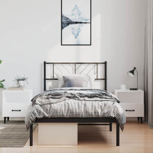 Berkfield Metal Bed Frame without Mattress with Headboard Black 100x190cm
