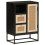 Berkfield Sideboard Black 55x30x76 cm Solid Wood Mango and Iron 1