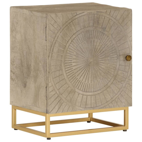 Berkfield Bedside Cabinet 40x30x50 cm Solid Wood Mango and Iron