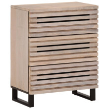 Berkfield Sideboard White 60x34x75 cm Solid Wood Mango