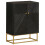 Berkfield Sideboard Black 55x30x76 cm Solid Wood Mango and Iron 1