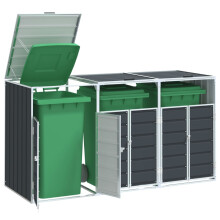 Berkfield Wheelie Bin Storage for Triple Bins Anthracite 216x81x115 cm Steel