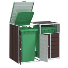 Berkfield Wheelie Bin Storage for Double Bins Brown 144x81x113 cm Steel