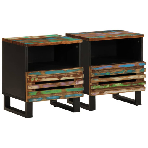 Berkfield Bedside Cabinets 2 pcs 40x33x46 cm Solid Wood Reclaimed