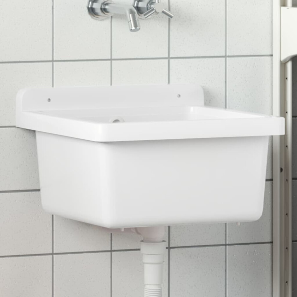 Photos - Bathroom Sink Berkfield Sink Washbasin for Wall Mounting White 40x40x24 cm Resin