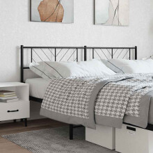 Berkfield Metal Replace Headboard Black 200 cm