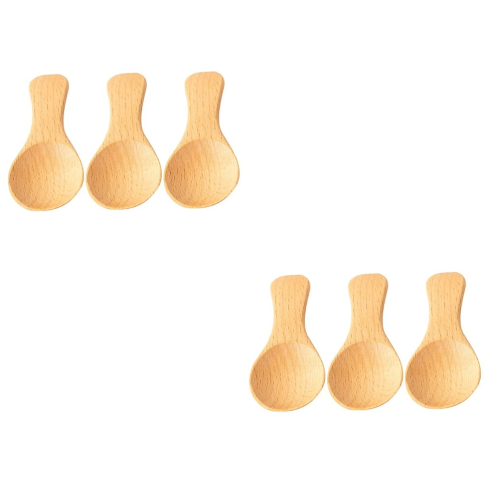 Wooden Baby Feeding Spoon Set with Ergonomic Grip, Natural Wood Toddler Soup Spoons for Kids