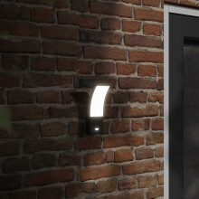 Berkfield Outdoor LED Wall Lights with Sensors 2pcs Black Die-cast Aluminium