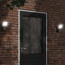 Berkfield Outdoor LED Wall Light with Sensor Black Die-cast Aluminium