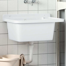 Berkfield Utility Sink for Wall Mounting White 60x40x28 cm Resin