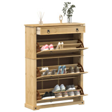 Berkfield Shoe Cabinet Corona 99x32x138 cm Solid Wood Pine