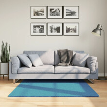 Berkfield Rug OVIEDO Short Pile Turquoise 120x120 cm