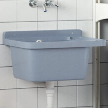 Berkfield Sink Washbasin for Wall Mounting Grey 50x35x24 cm Resin