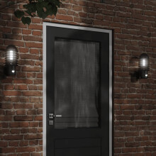 Berkfield Outdoor Wall Lights with Sensors 2pcs Black Stainless Steel