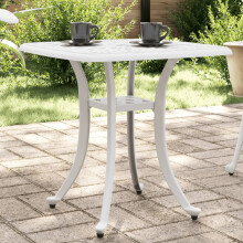 Berkfield Garden Table White 53x53x53 cm Cast Aluminium