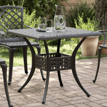 Berkfield Garden Table Black 80x80x75 cm Cast Aluminium
