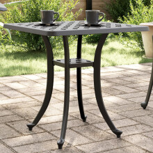 Berkfield Garden Table Black 53x53x53 cm Cast Aluminium