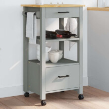 Berkfield Kitchen Trolley MONZA 48x40x88.5 cm Solid Wood Pine