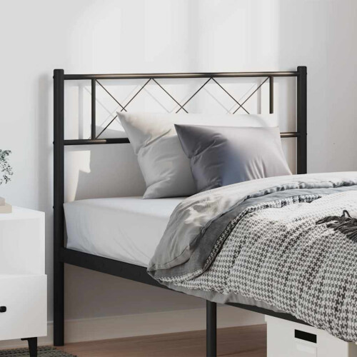 Berkfield Metal Replace Headboard Black 100 cm
