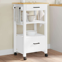 Berkfield Kitchen Trolley MONZA 48x40x88.5 cm Solid Wood Pine