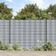 Berkfield Garden Privacy Screens 10 pcs Grey 252.5x19 cm PVC