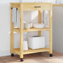 Berkfield Kitchen Trolley MONZA 60x40x88.5 cm Solid Wood Pine