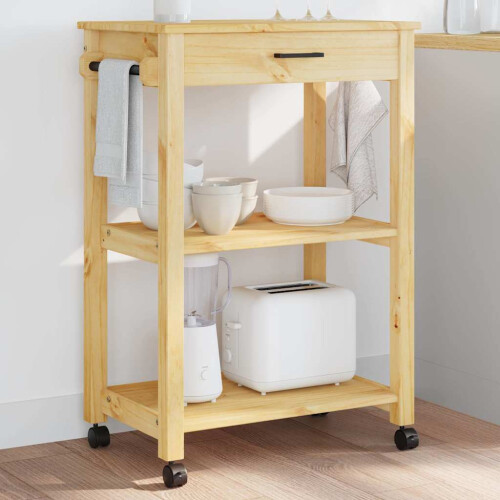 Berkfield Kitchen Trolley MONZA 60x40x88.5 cm Solid Wood Pine