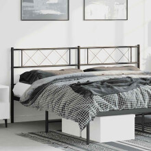 Berkfield Metal Replace Headboard Black 180 cm