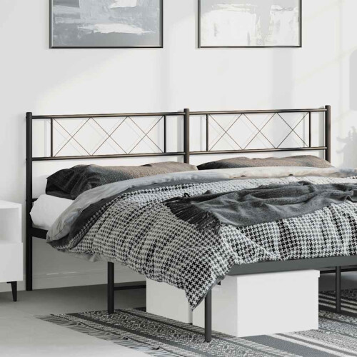 Berkfield Metal Replace Headboard Black 180 cm