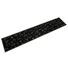 Berkfield Kitchen Rug Washable Morning Black 60x300 cm Velvet