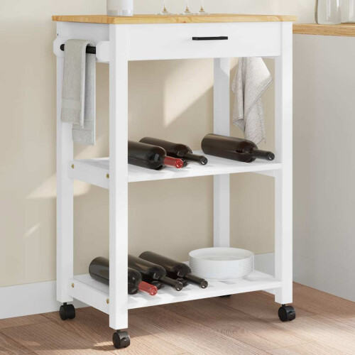 Berkfield Kitchen Trolley MONZA 60x40x88.5 cm Solid Wood Pine