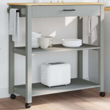 Berkfield Kitchen Trolley MONZA 84x40x88.5 cm Solid Wood Pine