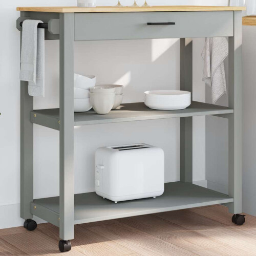 Berkfield Kitchen Trolley MONZA 84x40x88.5 cm Solid Wood Pine