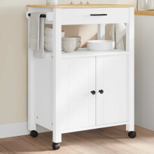Berkfield Kitchen Trolley MONZA 60x40x88.5 cm Solid Wood Pine