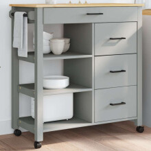 Berkfield Kitchen Trolley MONZA 84x40x88.5 cm Solid Wood Pine