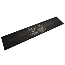 Berkfield Kitchen Rug Washable Cup Black 60x300 cm Velvet