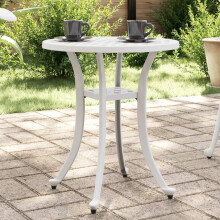 Berkfield Garden Table White ò48x53 cm Cast Aluminium