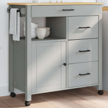 Berkfield Kitchen Trolley MONZA 84x40x88.5 cm Solid Wood Pine