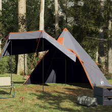 Berkfield Camping Tent Tipi 5-Person Grey Waterproof