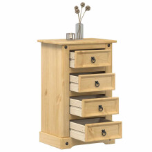 Berkfield Bedside Cabinet Corona 53x39x84 cm Solid Wood Pine