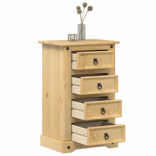 Berkfield Bedside Cabinet Corona 53x39x84 cm Solid Wood Pine
