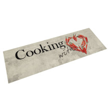 Berkfield Kitchen Rug Washable Peper Cooking 45x150 cm Velvet