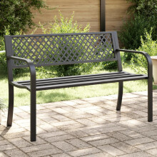 Berkfield Garden Bench 119 cm Black Steel