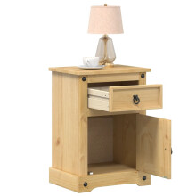 Berkfield Bedside Cabinet Corona 45x35x64 cm Solid Wood Pine