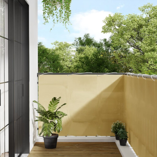 Berkfield Balcony Screen Sand 120x600 cm 100% Polyester Oxford