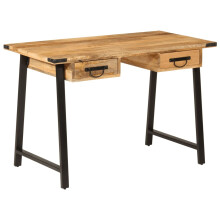 Berkfield Desk with Drawers 105x55x70 cm Solid Wood Mango and Iron