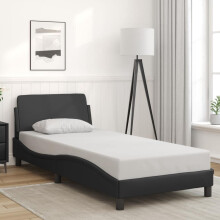 Berkfield Bed Frame "Dover" Black 90x190 cm Single Faux Leather