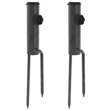 Berkfield Parasol Stands with Spikes 2 pcs 9x35 cm Galvanised Steel