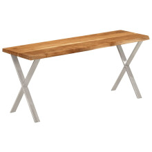 Berkfield Bench with Live Edge 105 cm Solid Wood Acacia